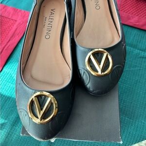 Black Leather Valentino Calliope flats size 6